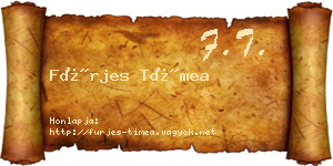 Fürjes Tímea névjegykártya
